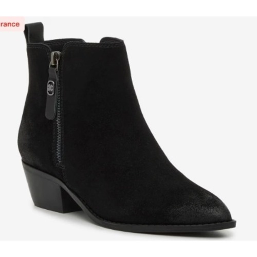 Lucky Brand Anurla Black Suede Pointed Toe Ankle Boots Size 8M LP-ANURLA NEW